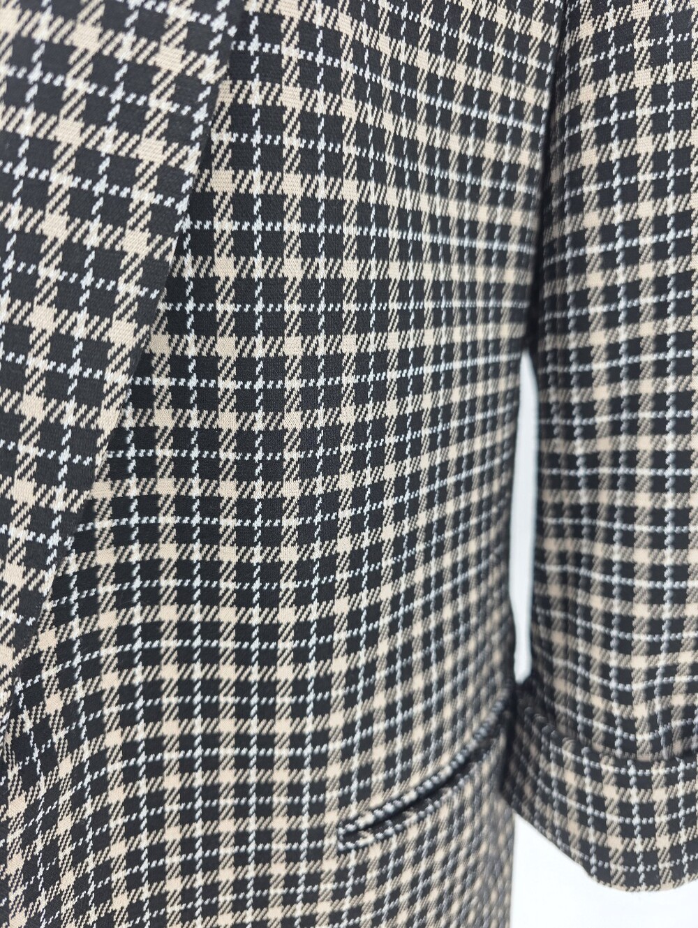 Black Label by Evan-Picone Houndstooth Open Front Blazer Jacket M - Picture 4 of 10
